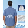 image:imageRoadbox Mens UPF 50 Fishing Shirts Short Sleeve Sun Protection Cool Dry Button Down Outdoor Shirt for Hiking Safari Work03 Medium Blue