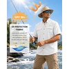 image:imageRoadbox Mens UPF 50 Fishing Shirts Short Sleeve Sun Protection Cool Dry Button Down Outdoor Shirt for Hiking Safari Work05 White