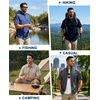 image:imageRoadbox Mens UPF 50 Fishing Shirts Short Sleeve Sun Protection Cool Dry Button Down Outdoor Shirt for Hiking Safari Work05 White