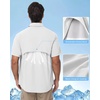 image:imageRoadbox Mens UPF 50 Fishing Shirts Short Sleeve Sun Protection Cool Dry Button Down Outdoor Shirt for Hiking Safari Work05 White