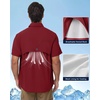 image:imageRoadbox Mens UPF 50 Fishing Shirts Short Sleeve Sun Protection Cool Dry Button Down Outdoor Shirt for Hiking Safari Work08 Red