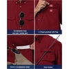 image:imageRoadbox Mens UPF 50 Fishing Shirts Short Sleeve Sun Protection Cool Dry Button Down Outdoor Shirt for Hiking Safari Work08 Red