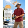 image:imageRoadbox Mens UPF 50 Fishing Shirts Short Sleeve Sun Protection Cool Dry Button Down Outdoor Shirt for Hiking Safari Work08 Red