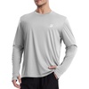 image:imageRoadbox Mens UPF 50 UV Sun Protection Shirts Lightweight Long Sleeve Water Swim Rash Guard for Fishing Running HikingEcofriendly Gray