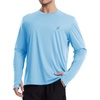 image:imageRoadbox Mens UPF 50 UV Sun Protection Shirts Lightweight Long Sleeve Water Swim Rash Guard for Fishing Running HikingLight Blue