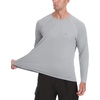 image:imageRoadbox Mens UPF 50 UV Sun Protection Shirts Lightweight Long Sleeve Water Swim Rash Guard for Fishing Running HikingLight Gray