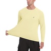 image:imageRoadbox Mens UPF 50 UV Sun Protection Shirts Lightweight Long Sleeve Water Swim Rash Guard for Fishing Running HikingLight Yellow