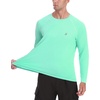 image:imageRoadbox Mens UPF 50 UV Sun Protection Shirts Lightweight Long Sleeve Water Swim Rash Guard for Fishing Running HikingMint Green