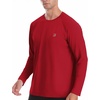 image:imageRoadbox Mens UPF 50 UV Sun Protection Shirts Lightweight Long Sleeve Water Swim Rash Guard for Fishing Running HikingRed