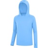 image:imageRoadbox Boys Sun Hoodie UPF 50 Fishing Shirt Kids UV Protection Long Sleeve Hooded Rash Guard Athletic Hiking Swim Shirts03 Light Blue