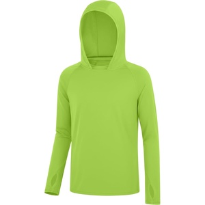 image:imageRoadbox Boys Sun Hoodie UPF 50 Fishing Shirt Kids UV Protection Long Sleeve Hooded Rash Guard Athletic Hiking Swim Shirts04 Lime Green