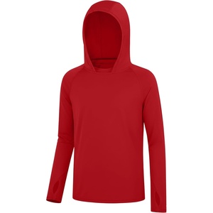 image:imageRoadbox Boys Sun Hoodie UPF 50 Fishing Shirt Kids UV Protection Long Sleeve Hooded Rash Guard Athletic Hiking Swim Shirts07 Red