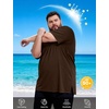 image:imageMens Big and Tall Swim Shirts UPF 50 Sun Protection Short Sleeve Rash Guard Quick Dry TShirt for Beach and SurfingBrown