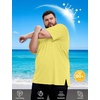 image:imageMens Big and Tall Swim Shirts UPF 50 Sun Protection Short Sleeve Rash Guard Quick Dry TShirt for Beach and SurfingPastel Yellow