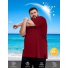 image:imageMens Big and Tall Swim Shirts UPF 50 Sun Protection Short Sleeve Rash Guard Quick Dry TShirt for Beach and SurfingRed