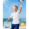 image:imageRoadbox Boys Rash Guard Short Sleeve Swim Shirt UPF 50 Sun Protection Kids Quick Dry Rashguard Water Shirt for Surf Beach07 White