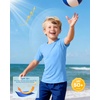 image:imageRoadbox Boys Rash Guard Short Sleeve Swim Shirt UPF 50 Sun Protection Kids Quick Dry Rashguard Water Shirt for Surf Beach08 Light Blue
