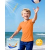image:imageRoadbox Boys Rash Guard Short Sleeve Swim Shirt UPF 50 Sun Protection Kids Quick Dry Rashguard Water Shirt for Surf Beach10 Orange