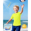 image:imageRoadbox Boys Rash Guard Short Sleeve Swim Shirt UPF 50 Sun Protection Kids Quick Dry Rashguard Water Shirt for Surf Beach12 Yellow