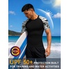 image:imageRoadbox Mens BJJ Rash Guard Short Sleeve UPF 50 Jiu Jitsu Compression Base Layer Swim Shirts for MMA No Gi Surfing02 Black With Black White Dragon