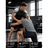 image:imageRoadbox Mens BJJ Rash Guard Short Sleeve UPF 50 Jiu Jitsu Compression Base Layer Swim Shirts for MMA No Gi Surfing02 Black With Black White Dragon