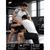 image:imageRoadbox Mens BJJ Rash Guard Short Sleeve UPF 50 Jiu Jitsu Compression Base Layer Swim Shirts for MMA No Gi Surfing04 White With Black White Lion
