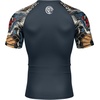 image:imageRoadbox Mens BJJ Rash Guard Short Sleeve UPF 50 Jiu Jitsu Compression Base Layer Swim Shirts for MMA No Gi Surfing09 Gray Blue With Black Dragon