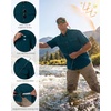 image:imageRoadbox Mens Fishing Shirts Short Sleeve Sun Protection Button Down Quick Dry Cooling Hiking Shirt for Travel Safari CampingDark Blue
