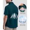 image:imageRoadbox Mens Fishing Shirts Short Sleeve Sun Protection Button Down Quick Dry Cooling Hiking Shirt for Travel Safari CampingDark Blue