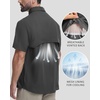 image:imageRoadbox Mens Fishing Shirts Short Sleeve Sun Protection Button Down Quick Dry Cooling Hiking Shirt for Travel Safari CampingDark Gray