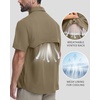 image:imageRoadbox Mens Fishing Shirts Short Sleeve Sun Protection Button Down Quick Dry Cooling Hiking Shirt for Travel Safari CampingKhaki