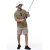 image:imageRoadbox Mens Fishing Shirts Short Sleeve Sun Protection Button Down Quick Dry Cooling Hiking Shirt for Travel Safari CampingKhaki