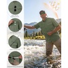 image:imageRoadbox Mens Fishing Shirts Short Sleeve Sun Protection Button Down Quick Dry Cooling Hiking Shirt for Travel Safari CampingSage Green