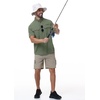 image:imageRoadbox Mens Fishing Shirts Short Sleeve Sun Protection Button Down Quick Dry Cooling Hiking Shirt for Travel Safari CampingSage Green