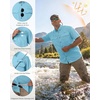 image:imageRoadbox Mens Fishing Shirts Short Sleeve Sun Protection Button Down Quick Dry Cooling Hiking Shirt for Travel Safari CampingSky Blue