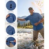 image:imageRoadbox Mens Fishing Shirts Short Sleeve Sun Protection Button Down Quick Dry Cooling Hiking Shirt for Travel Safari CampingSlate Blue