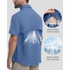 image:imageRoadbox Mens Fishing Shirts Short Sleeve Sun Protection Button Down Quick Dry Cooling Hiking Shirt for Travel Safari CampingSlate Blue