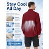 image:imageRoadbox Mens Sun Protection Fishing Shirt Long Sleeve Cool Dry Lightweight UPF 50 Shirts for Hiking Camping Safari TravelFire Red