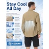 image:imageRoadbox Mens Sun Protection Fishing Shirt Long Sleeve Cool Dry Lightweight UPF 50 Shirts for Hiking Camping Safari TravelKhaki