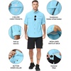 image:imageRoadbox Mens Sun Protection Fishing Shirt Long Sleeve Cool Dry Lightweight UPF 50 Shirts for Hiking Camping Safari TravelSky Blue