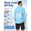 image:imageRoadbox Mens Sun Protection Fishing Shirt Long Sleeve Cool Dry Lightweight UPF 50 Shirts for Hiking Camping Safari TravelSky Blue