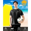 image:imageRoadbox Mens Swim Shirts Short Sleeve UPF 50 UV Sun Protection SPF Rash Guard Quick Dry Surf Water Beach Fishing T ShirtBlack