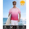 image:imageRoadbox Mens Swim Shirts Short Sleeve UPF 50 UV Sun Protection SPF Rash Guard Quick Dry Surf Water Beach Fishing T ShirtHot Pink Gradient