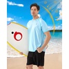 image:imageRoadbox Mens Swim Shirts Short Sleeve UPF 50 UV Sun Protection SPF Rash Guard Quick Dry Surf Water Beach Fishing T ShirtLight Blue