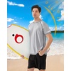 image:imageRoadbox Mens Swim Shirts Short Sleeve UPF 50 UV Sun Protection SPF Rash Guard Quick Dry Surf Water Beach Fishing T ShirtLight Gray