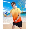 image:imageRoadbox Mens Swim Shirts Short Sleeve UPF 50 UV Sun Protection SPF Rash Guard Quick Dry Surf Water Beach Fishing T ShirtRed Orange Yellow Gradient