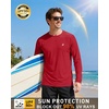 image:imageRoadbox Mens UPF 50 Long Sleeve Rash Guard Lightweight Quick Dry UV Sun Protection Swim Shirt for Fishing Workout RunningRed
