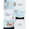 image:imageRoadbox Mens UPF 50 Sun Protection Hoodie Jacket UV Fishing Hiking Long Sleeve Shirts Lightweight Full Zip with PocketsLight Blue