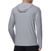 image:imageRoadbox Mens UPF 50 Sun Protection Hoodie Jacket UV Fishing Hiking Long Sleeve Shirts Lightweight Full Zip with PocketsLight Gray