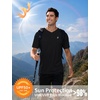 image:imageRoadbox Mens UPF 50 Swim Shirts Sun Protection V Neck Short Sleeve Rash Guard Athletic TShirt for Hiking Surfing BeachBlack